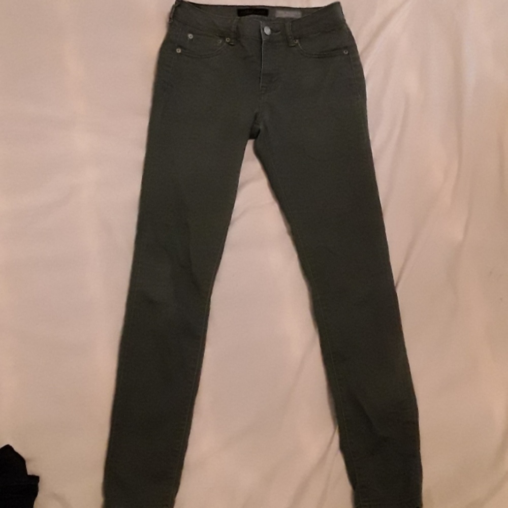 Army green skinny pants